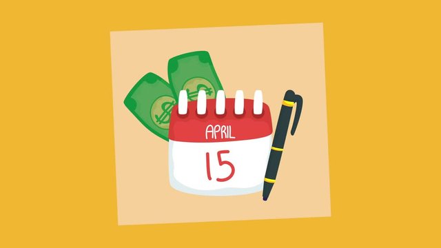 tax day animation with calendar