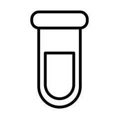 test tube with oil , line style icon