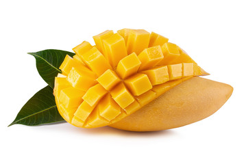 Yellow mango isolated on a white background