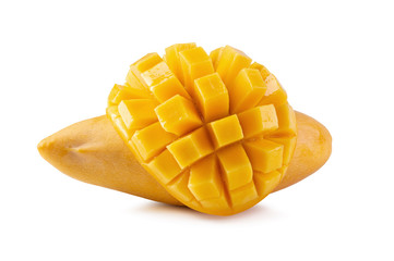 Yellow mango isolated on a white background