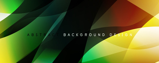 Wave liquid style lines with shadows and light on gradient background