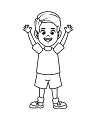 happy little boy avatar character