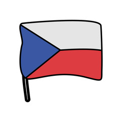 czech republic flag country isolated icon
