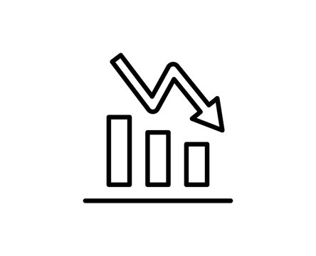 Down graph line icon