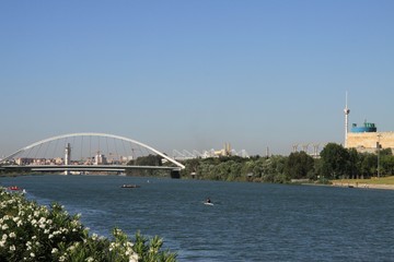 Barket bridge over the Guadalquivir river in Seville