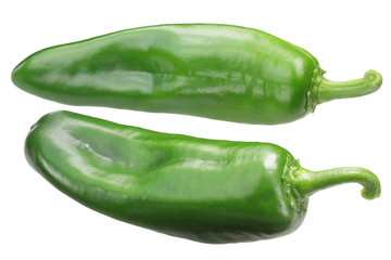 Anaheim chile pepper, green whole pod (Capsicum annuum fruit)