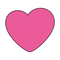cute heart pink color isolated icon vector illustration design