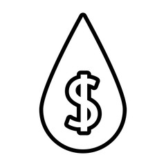 oil with dollar symbol , line style icon