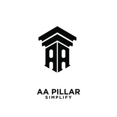 AA pillar letter initial law logo icon design vector
