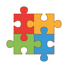Fototapeta premium puzzle game pieces isolated icon