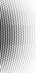 Abstract monochrome halftone texture. Chaotic wave of black dots on a white background