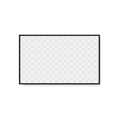 Realistic TV screen. Modern LCD wall panel, LED type. Vector mock up