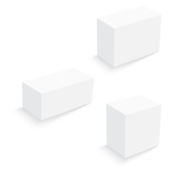 Blank package Box set. Isolated on white. Vector