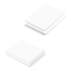 Blank book cover template with pages. Vector.