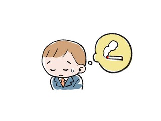 タバコ　男性　喫煙　イラスト