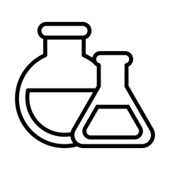 erlenmeyer oil , line style icon