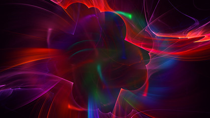 3D rendering abstract fractal light background