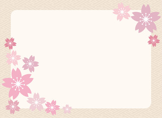 Sakura illustration and Japanese traditional  frame vector background
