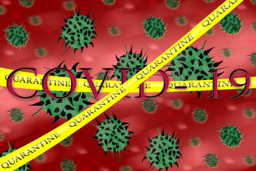 Security Quarantine Tapes. Danger of infection. Covid 19- Coronavirus