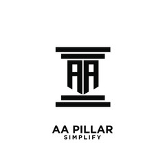 AA pillar letter initial law logo icon design vector