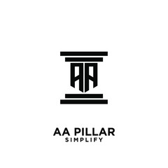 AA pillar letter initial law logo icon design vector
