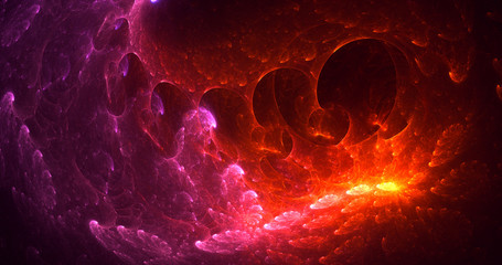 3D rendering abstract fractal light background