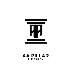 AA pillar letter initial law logo icon design vector