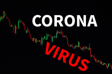 Impact of coronavirus COVID-19 on the global economy, financial crisis. Market price charts and...