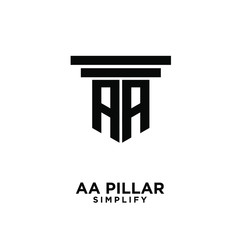 AA pillar letter initial law logo icon design vector