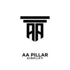 AA pillar letter initial law logo icon design vector