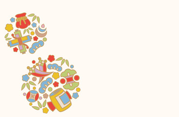 Japanese traditional kimono pattern backgrounds: good luck charm