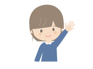 Girl raising hand