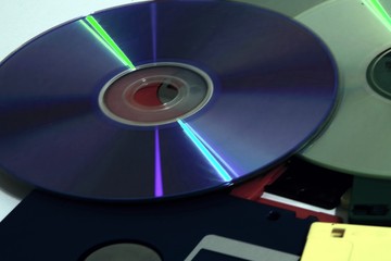 Retro Computing memory media storage. Floppy and Compact Disks 