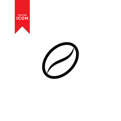 Coffee Bean icon vector. Coffee bean logo icon. Flat design style on trendy icon.