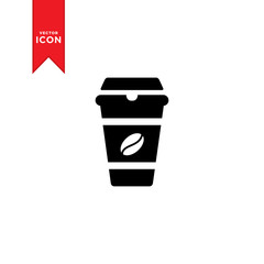 Coffee cup icon vector. Cup of tea design icon.. Trendy flat design style on white background.