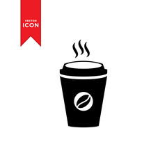 Coffee cup icon vector. Cup of tea design icon.. Trendy flat design style on white background.