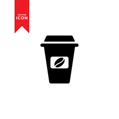 Coffee cup icon vector. Cup of tea design icon.. Trendy flat design style on white background.