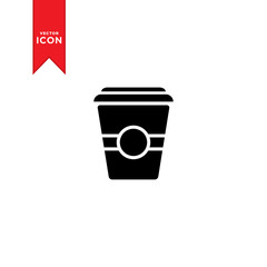 Coffee cup icon vector. Cup of tea design icon.. Trendy flat design style on white background.