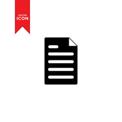 File icon. Document icon. Paper icon. Flat design style on trendy icon.