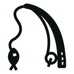 fishing rod black icon on white background