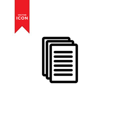 File icon. Document icon. Paper icon. Flat design style on trendy icon.