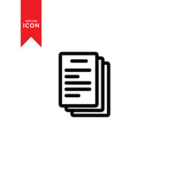File icon. Document icon. Paper icon. Flat design style on trendy icon.