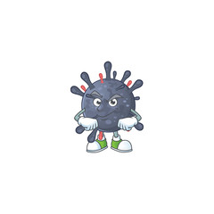 An icon of coronavirus epidemic mascot design with confident gesture