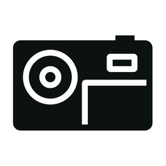 photo camera black icon on white background