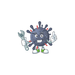 mascot design concept of coronavirus epidemic mechanic