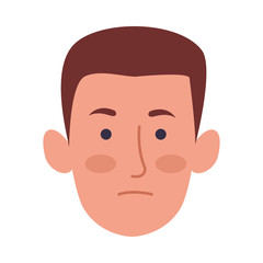 young man head character icon
