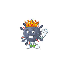 Naklejka premium A Charismatic King of coronavirus epidemic cartoon character design