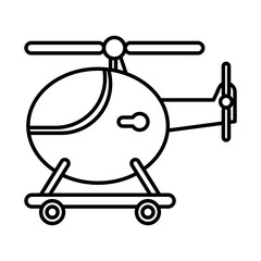 helicopter flying child toy flat style icon