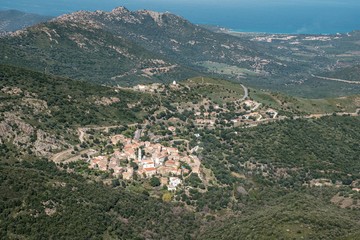 Fototapeta na wymiar Village of Palasca in Balagne region of Corsica
