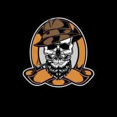 skull illustration in a classic style